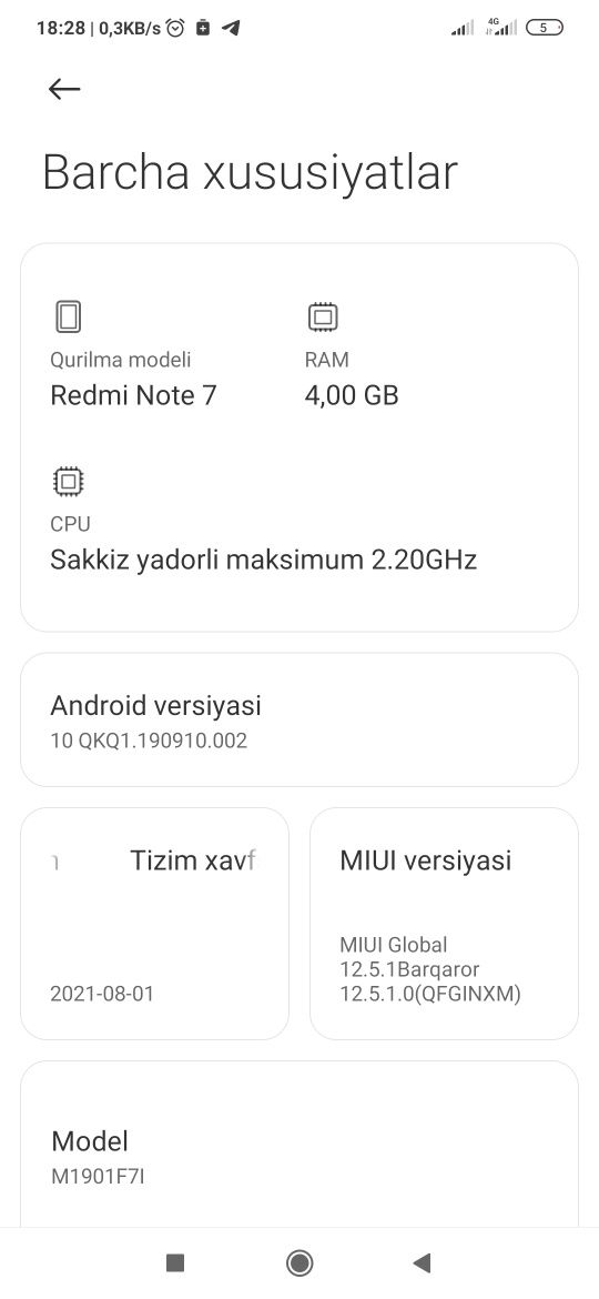 Redmi note 7. Xotirasi 64 gb
