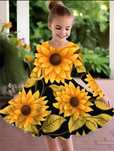Costum rochie floarea soarelui crizantema margareta bujor trandafir