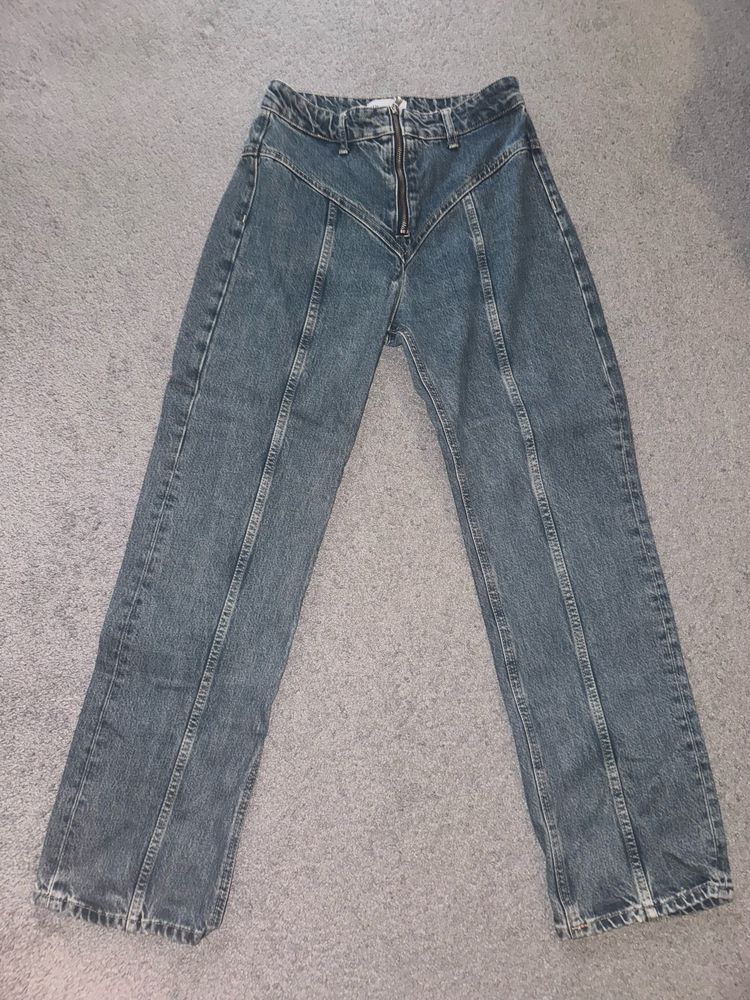 Дънки с цип ZARA