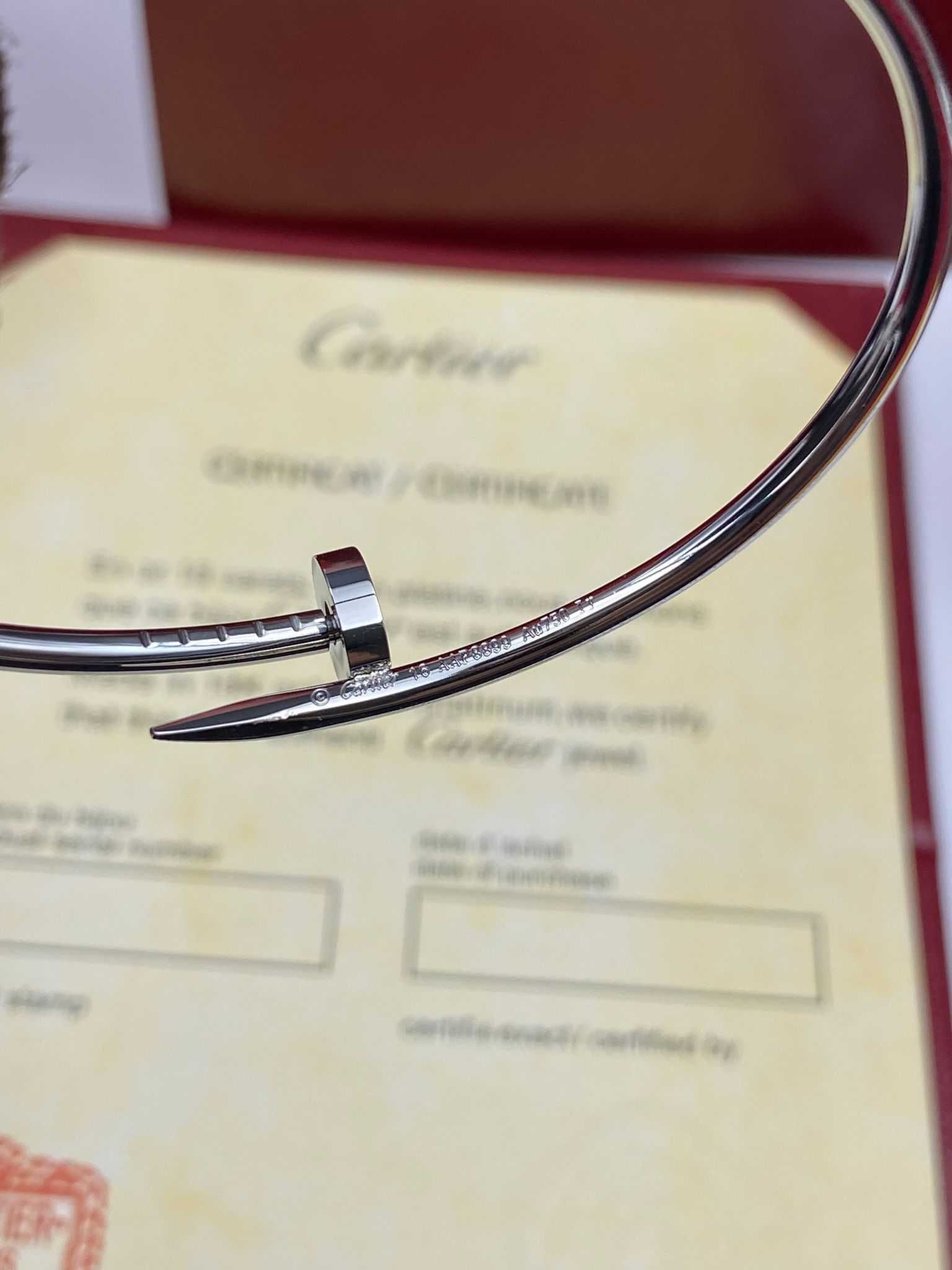 Brățară Cartier Cui Slim 16 Aur Alb 18K