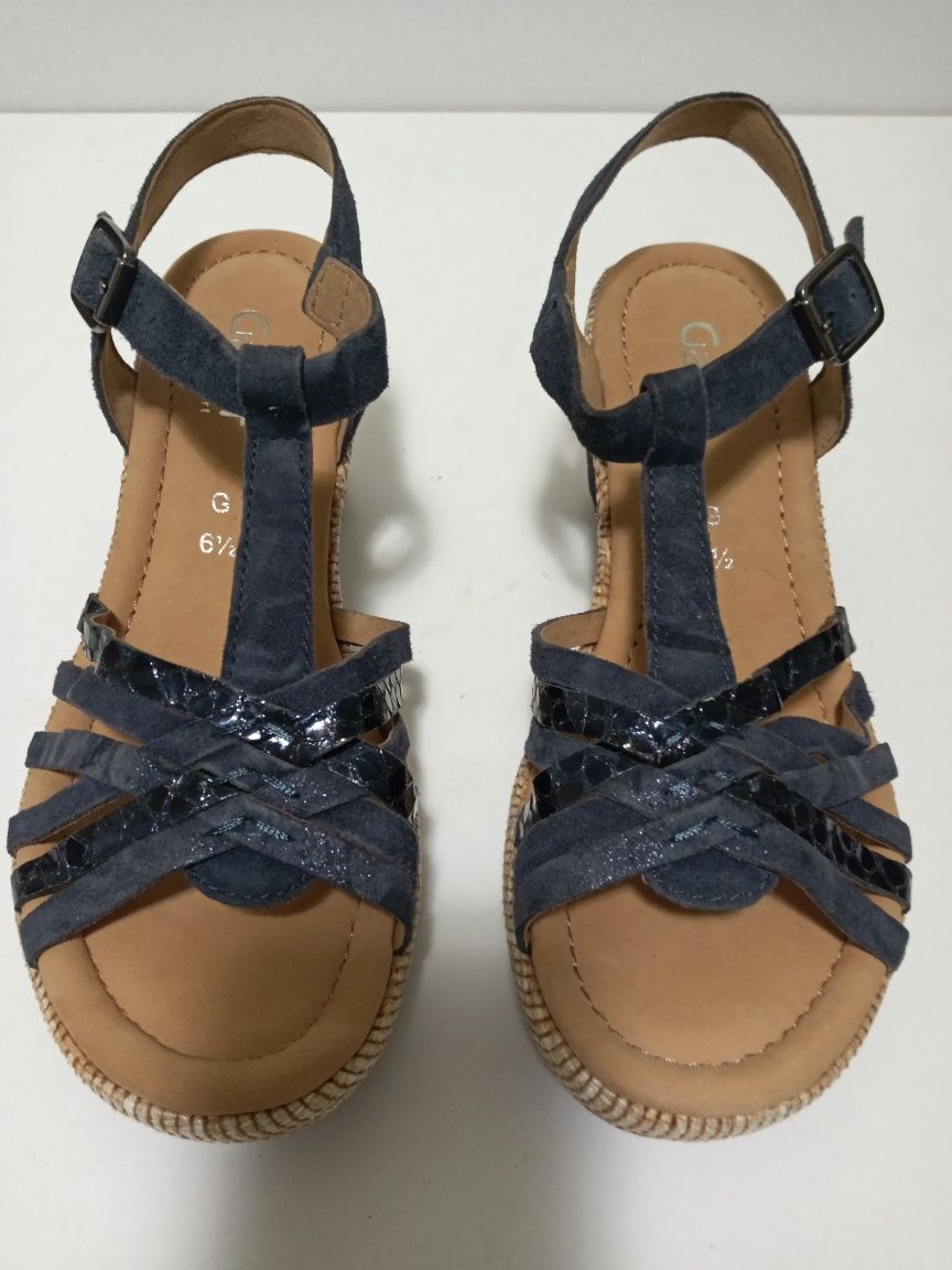 Sandale noi, piele, Gabor, 39,5-40 (UK 6 1/2 G)