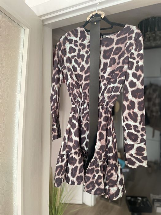 Леопардова елегантна  рокля размер С