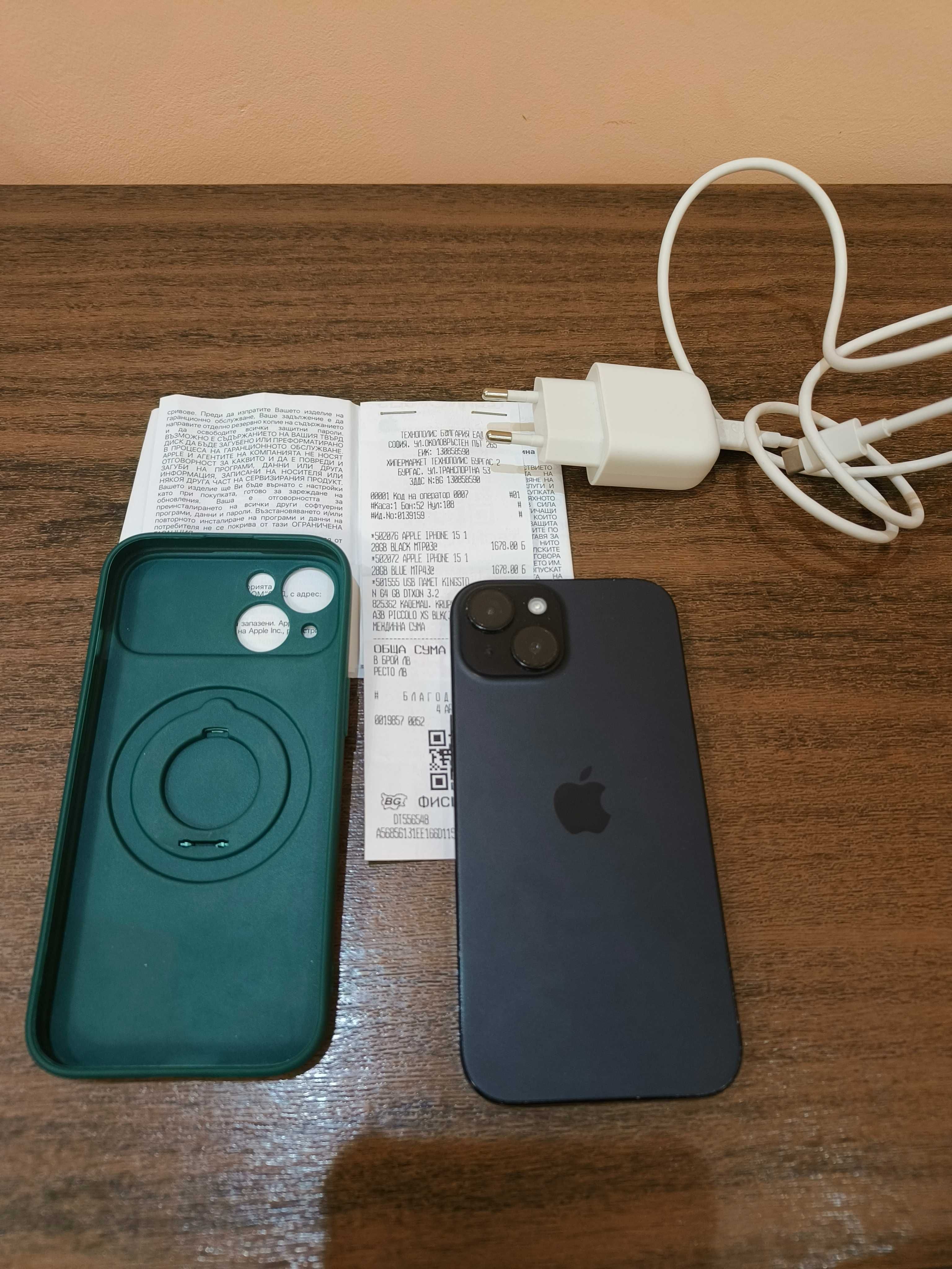 Iphone 15 black, отличен,гаранция