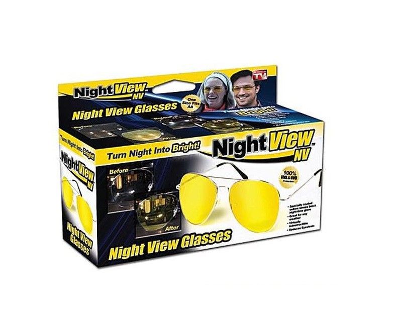 Жълти очила за нощно шофиране с метални рамки