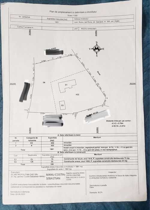 Casa batraneasca racordata la utilitati si teren 1881mp stradal asfalt