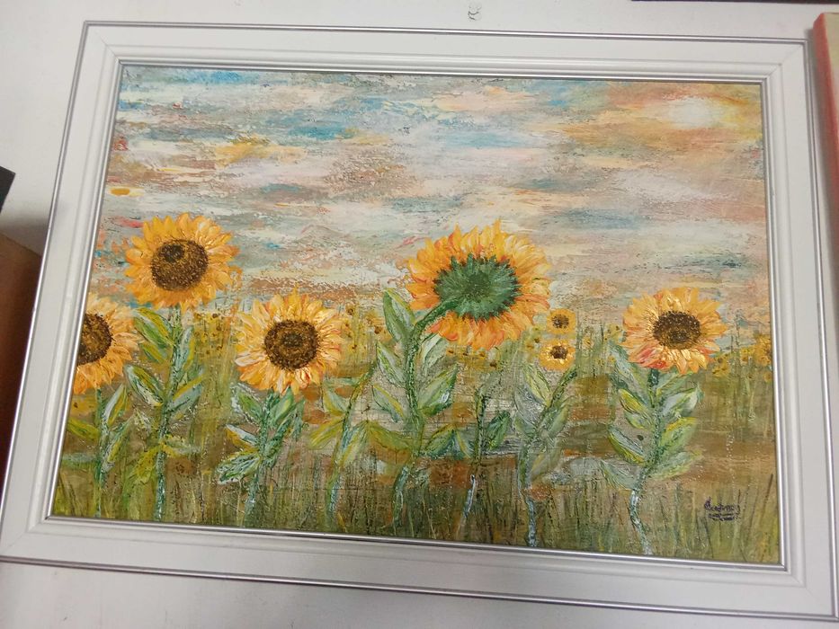 Vând tablou pictat manual in cutit