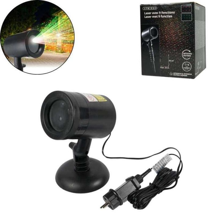 Градински лазер с въртящисе светлини за осветяване на къща