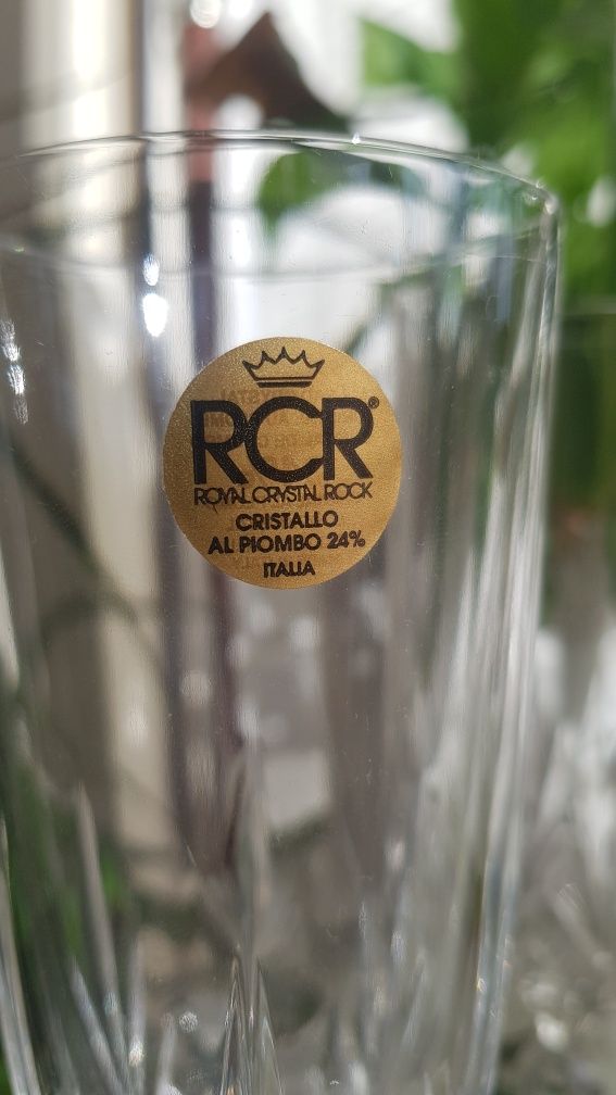 5 Pahare Cristal de Chumbo, Royal Cristal Rock, Vintage, Sapanie, 24%