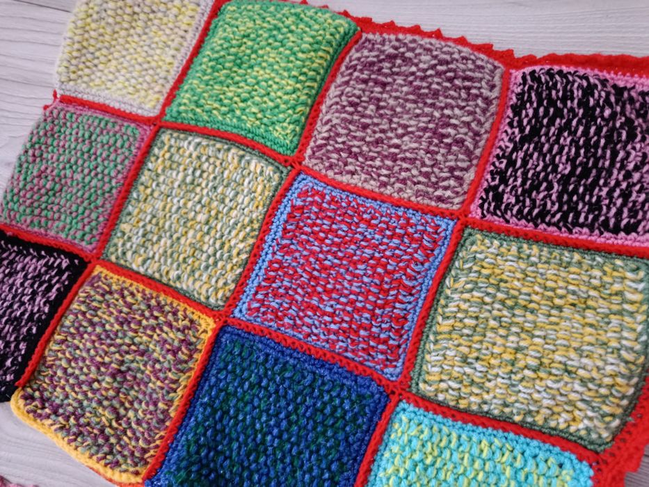 Set 2 fete de perna handmade împletite multicolore hippie