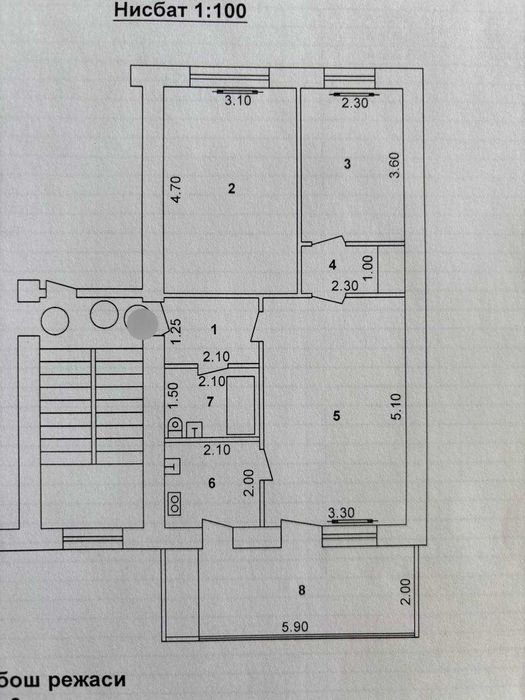 СРОЧНО !! Продается квартира в Яшнабаде 3/3/4 ( 68 кв/м ) Дубовая