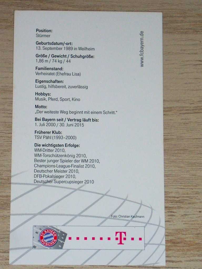 Комплект ОРИГИНАЛНИ футболни картички на Байерн (Мюнхен) сезон 2010/11