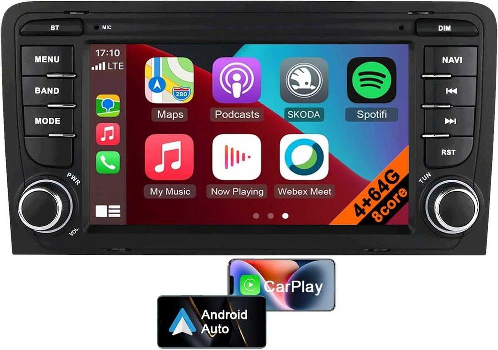 Android 13 мултимедия за Audi A3 8P 8 core 4GB+64GB