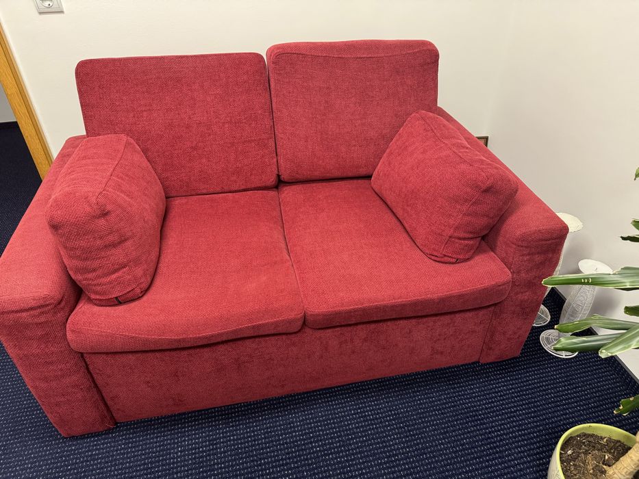 Диван | двуместен, червен