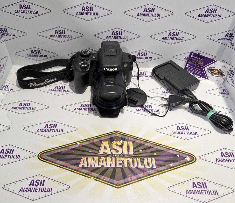 Aparat foto digital CANON PowerShot SX70 HS, 20 MP, 4K, Wi-Fi, negru