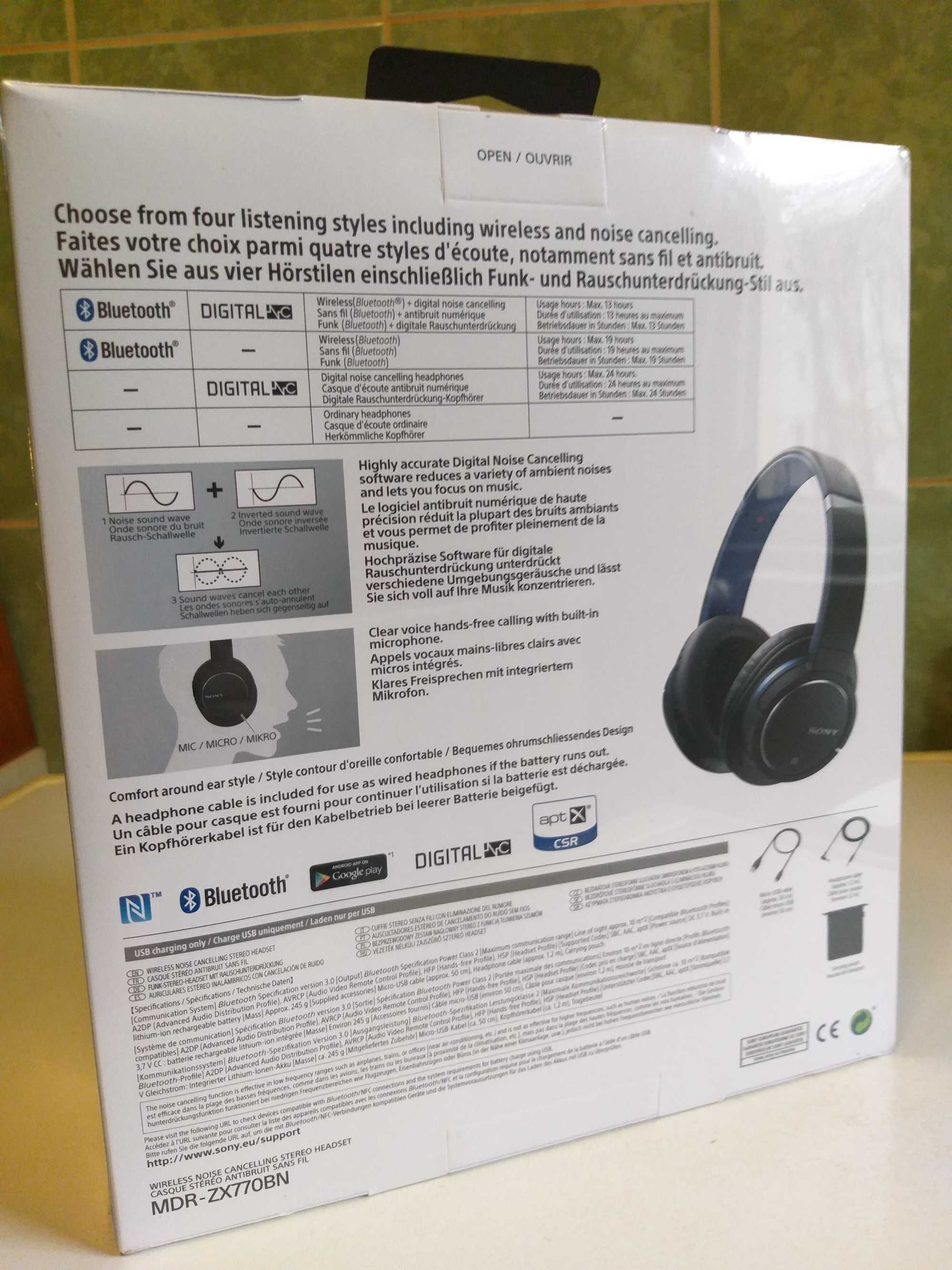 Casti over-ear wireless stereo SONY MDR-ZX770BN noise cancelling (noi)