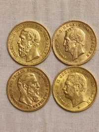 Златна Монета 20 Марки Фридрих I,II,III 1872G,1911G,1888A,Йохан1872E
