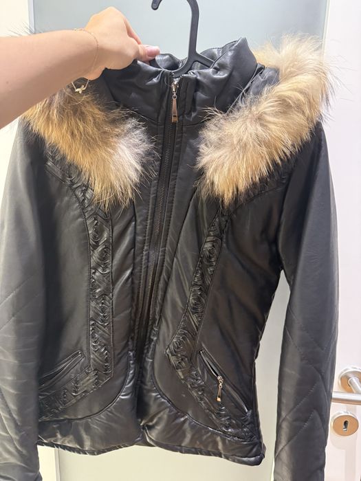 Дамско зимно кожено дебело яке