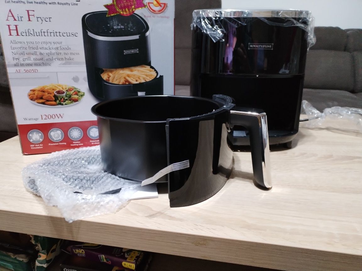 Airfryer (friteuza cu aer cald) 1200W, NOU, gatire fără ulei, 3,5l
