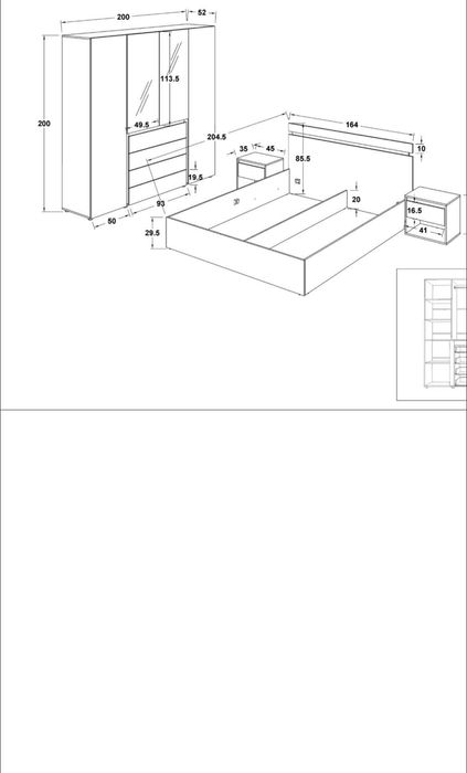 Спален комплект от 3 части