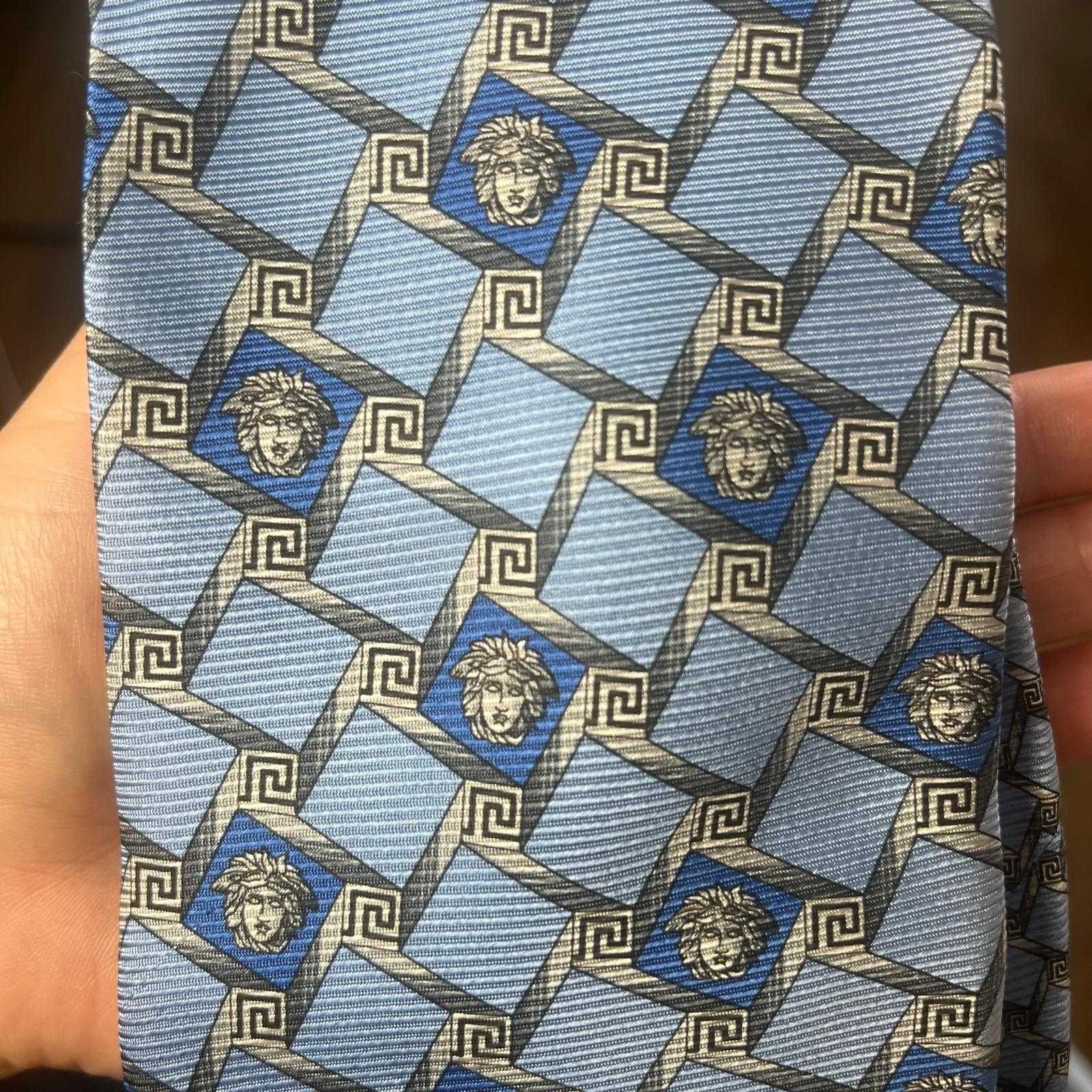 Versace Silk Tie with Medusa Embellishment