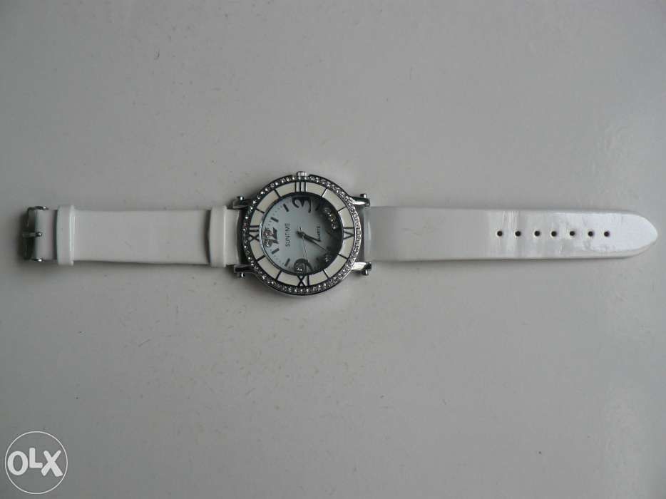 CEAS DAMA SUNTIME ST2D11 Cu Strasuri,Mecanism Quartz,Curea Piele Eco