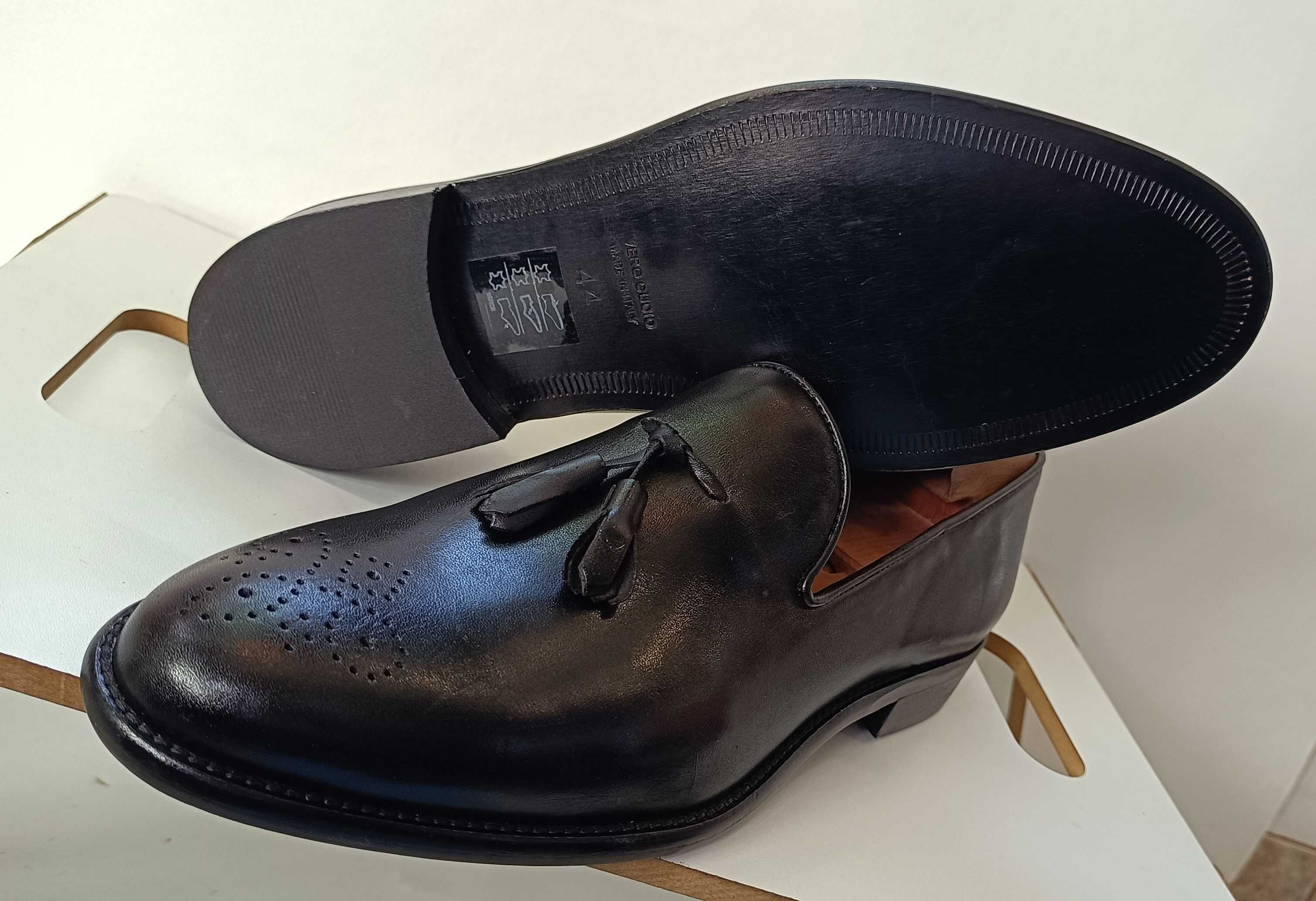 Pantofi loafer 44 tassel de lux VERSACE 1969 NOI piele naturala moale