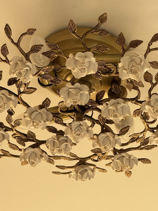Candelabre bronz/ portelan- hol- terasa- living- dinning
