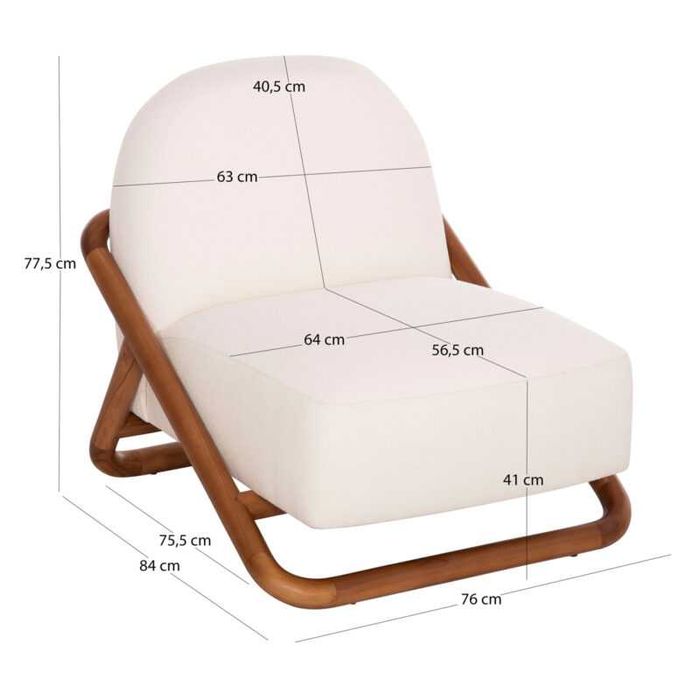 Фотьойл, SM9967, Кремав, Текстил, 75х87х79см.