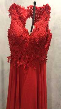 Платье красное шифоновое