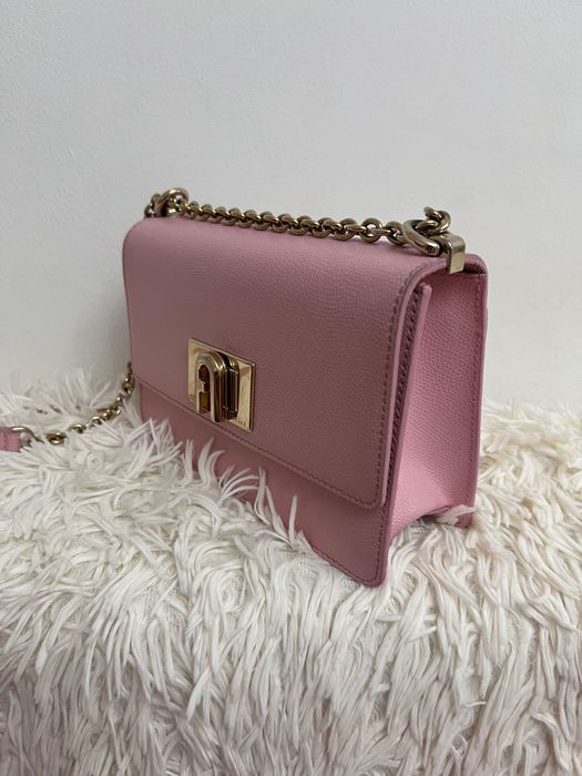 Geantă Furla 1927 Crossbody roz blush – piele naturală