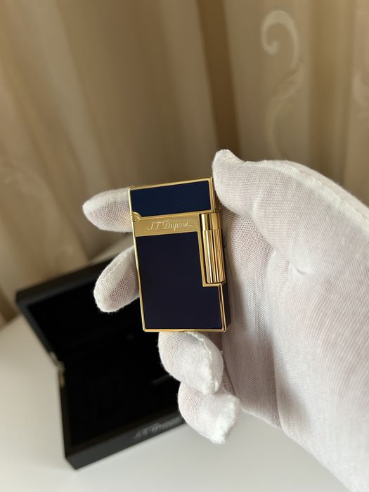 Запалка S.T Dupont Ligne 2 Blue & Gold - 2 пламъка