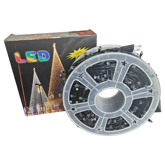 Instalație Alb Cald tip LED Crăciun, 100M, 500 LED, interior/exterior