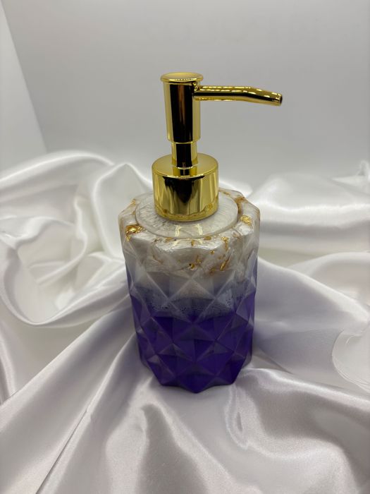 Dispenser elegant din răsină handmade - model Violet & Gold