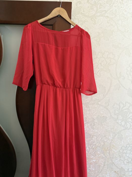 Красное платье шифон