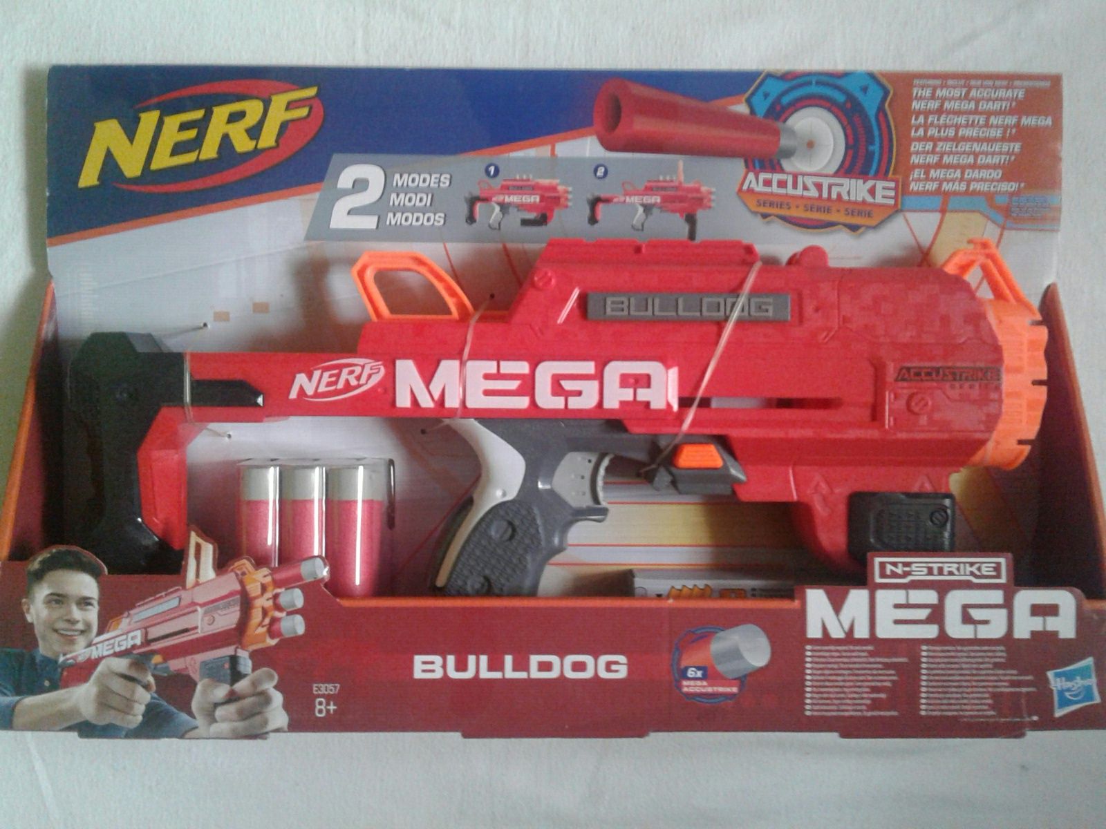 Arma joaca Nerf Bulldog cu 6 proiectile buretoase Mega, noua, sigilat