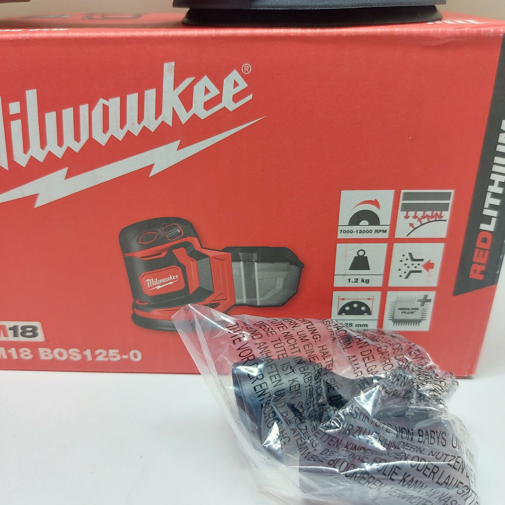 ПРОМОЦИЯ.Акумулаторен ексцентър шлайф Milwaukee M18 BOS125-0 125мм