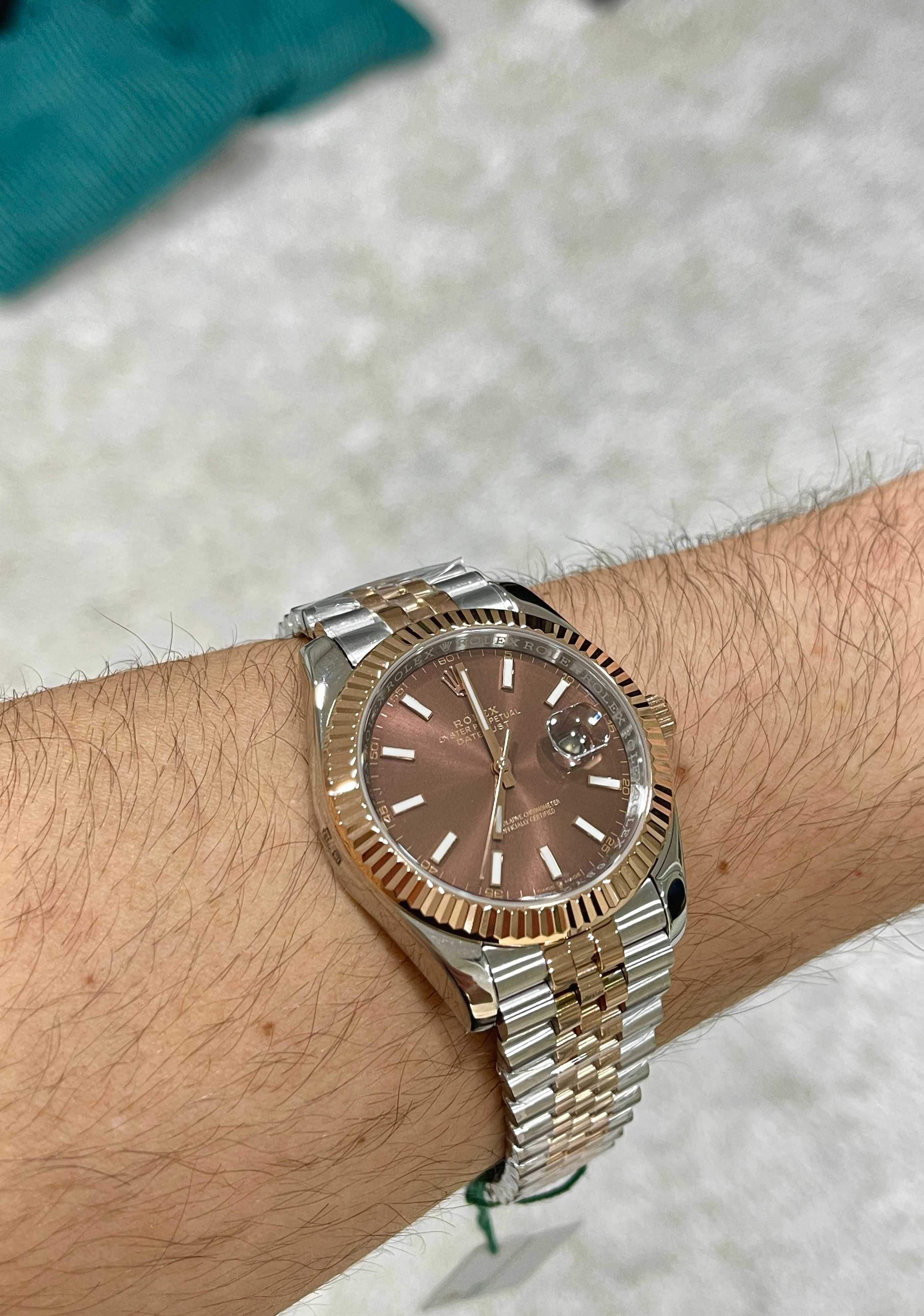 Rolex Datejust 41mm srebro - różowe złoto