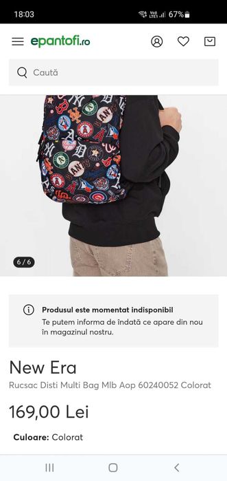 New Era rucsac unisex original nou cu eticheta