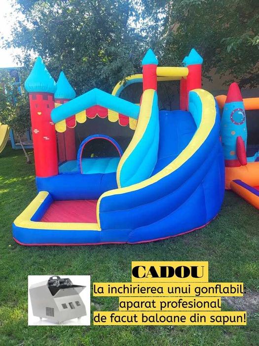 Tobogan gonflabil de inchiriat 200 lei + CADOU masina de facut baloane