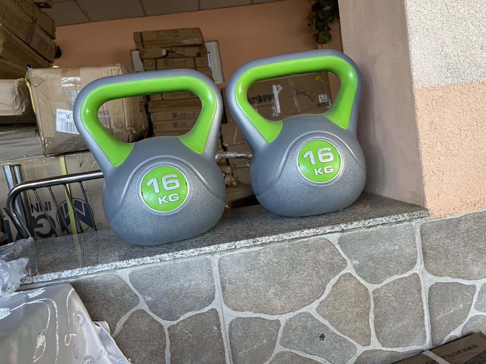 Set Kettlebell 2x16 kg, 16 kg+16 kg=32 kg noi made in Germany