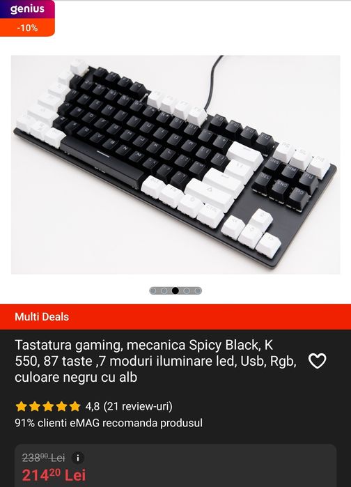 Tastatura mecanica gaming puțin folosita