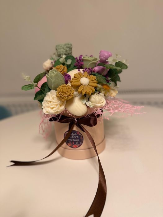 Buchet din ceară de soia parfumată – cadoul perfect, handmade!