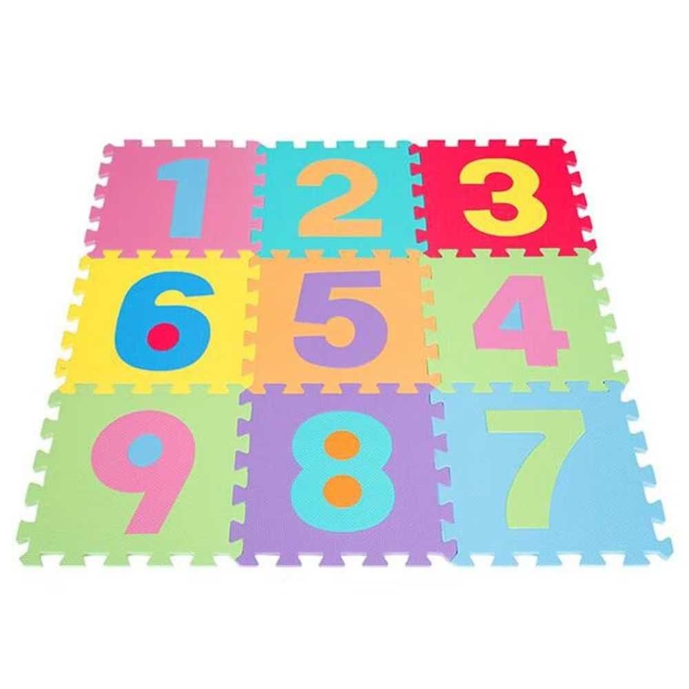 Covor puzzle din burete GROS, 9 piese cu cifre 1-9 NOU SIGILAT