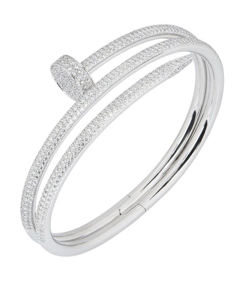 Brățară Cartier Juste un Clou din aur alb 18K cu diamante – Originală