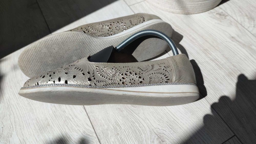 Balerini dama piele aurie Prego Shoes