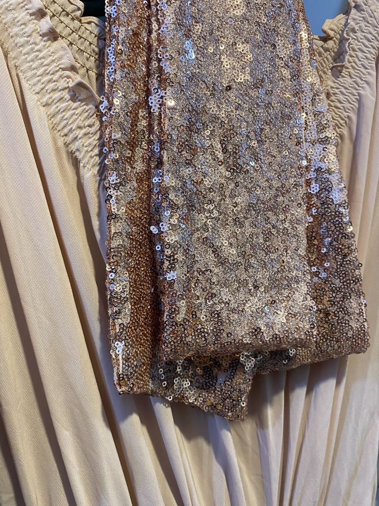 Rochie lunga roz pudrat