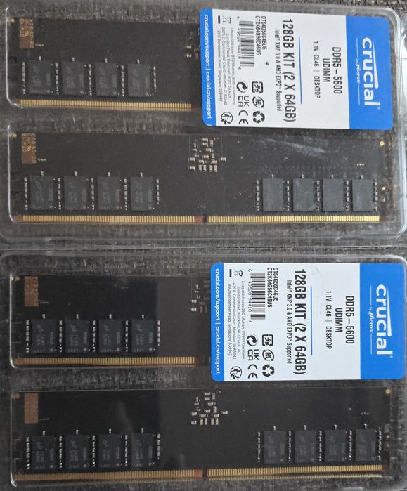 Memorie Ram Crucial Pro 128GB Kit (64GBx2) DDR5 5600 UDIMM Noi Garanti