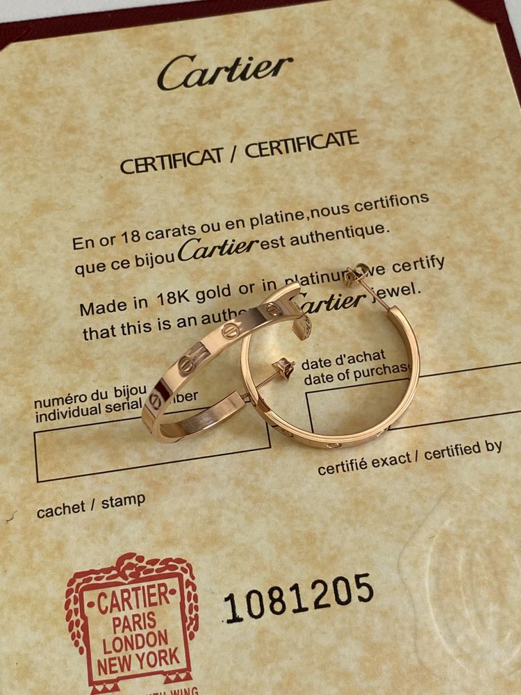 Cercei Cartier Love Rose Gold 585