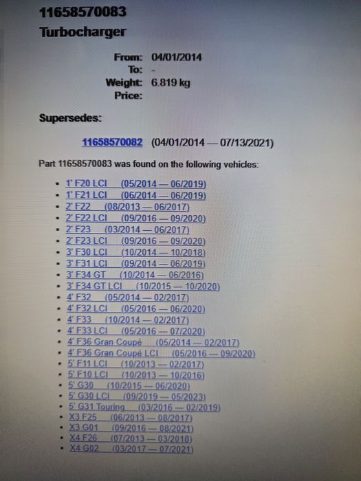 Turbina bmw b47 190cp