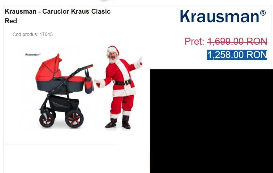 Caruciorul Kraus Clasic Red 3 in 1